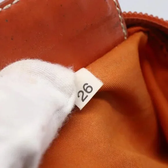 PRADA Shoulder Bag Nylon Orange Silver Auth 152258